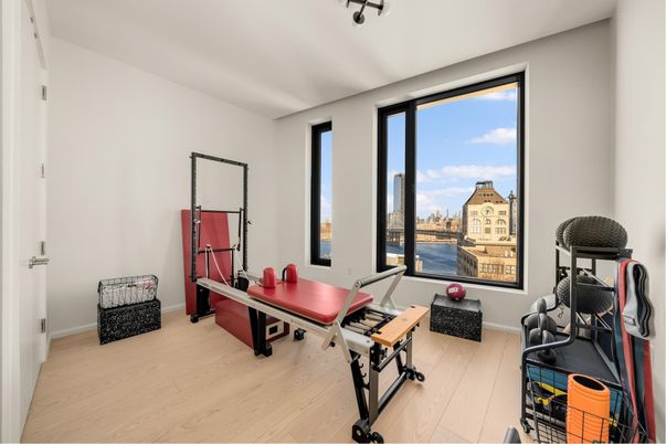 Fitness Equipment, Home Office, Interior, Wood Texture Flooring