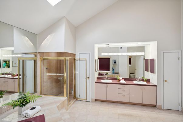 Bathroom, Dual Sink Vanities, Glass Shower, Interior