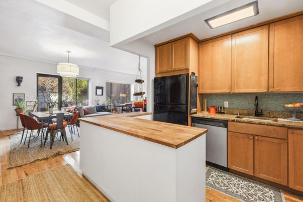 Dining room, Interior, Kitchen, Pendant Lights, Wood Texture Flooring