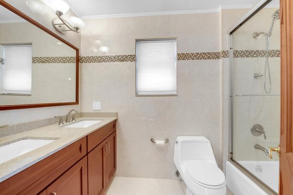 Bathroom, Dual Sink Vanities, Glass Shower, Interior