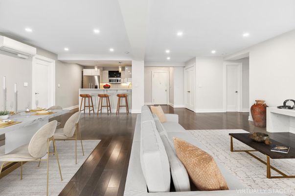 Dining room, Interior, Kitchen, Living room, Pendant Lights, Recessed Lighting, Wood Texture Flooring