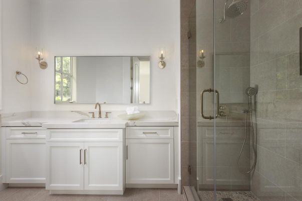 Bathroom, Dual Sink Vanities, Glass Shower, Interior