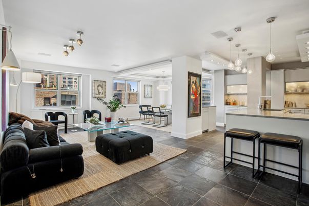 Dining room, Fireplace, Interior, Kitchen, Living room, Pendant Lights, Recessed Lighting, Stainless Steel Appliances