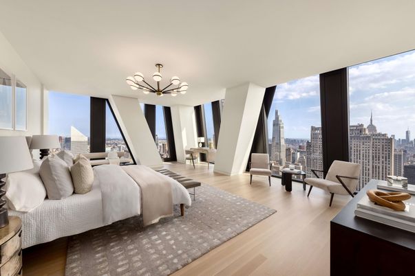 Bedroom, Chandelier, Interior, Pendant Lights, Wood Texture Flooring