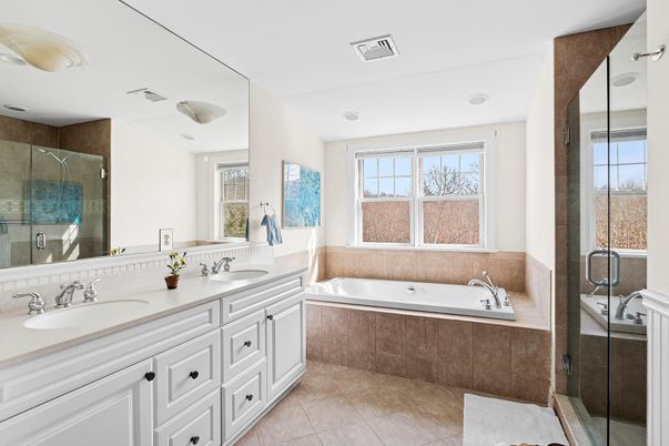 Bathroom, Dual Sink Vanities, Glass Shower, Interior