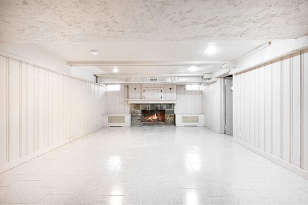 Empty room, Fireplace, Interior, Recessed Lighting