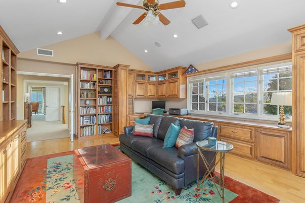 Home Office, Interior, Living room, Recessed Lighting, Wood Texture Flooring