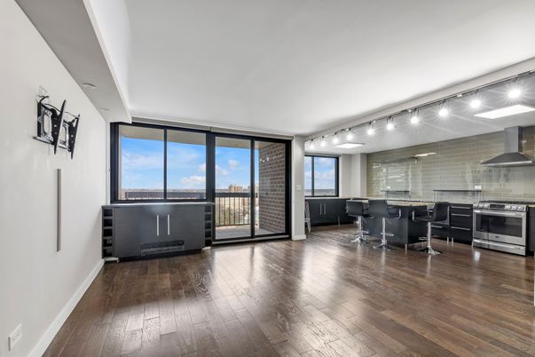 Dining room, Interior, Kitchen, Stainless Steel Appliances, Stone Walls, Wood Texture Flooring