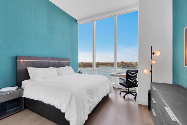 Bedroom, Home Office, Interior, Water, Wood Texture Flooring