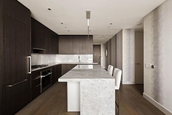 Interior, Kitchen, Recessed Lighting, Wood Texture Flooring