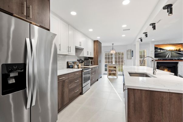 Interior, Kitchen, Pendant Lights, Recessed Lighting, Stainless Steel Appliances