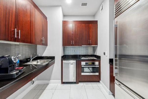 Interior, Kitchen, Marble, Recessed Lighting, Stainless Steel Appliances