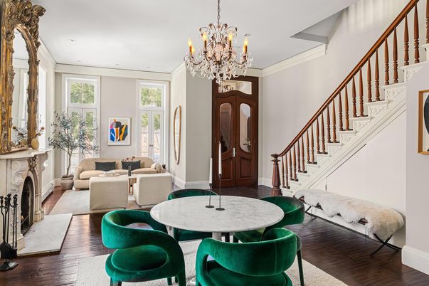 Chandelier, Dining room, Fireplace, Interior, Living room, Wood Texture Flooring