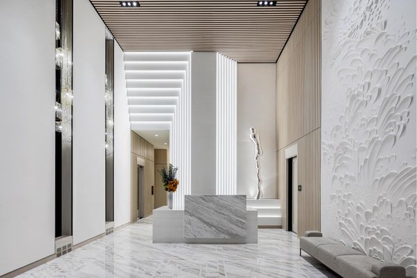 Interior, Marble, Recessed Lighting