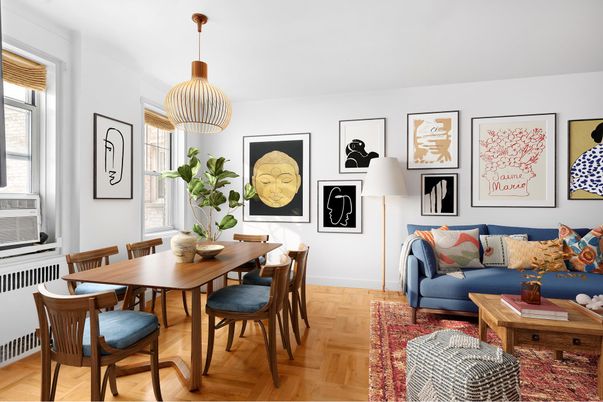 Dining room, Interior, Living room, Pendant Lights, Wood Texture Flooring