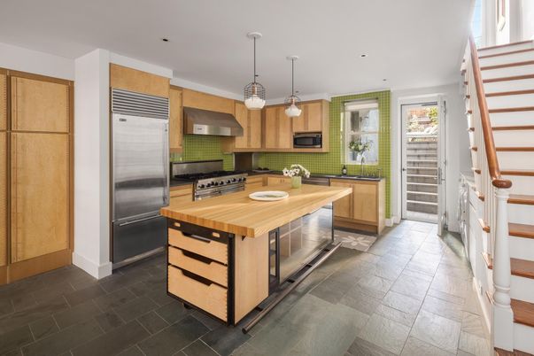 Interior, Kitchen, Pendant Lights, Recessed Lighting, Stainless Steel Appliances
