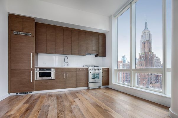 Interior, Kitchen, Stainless Steel Appliances, Wood Texture Flooring