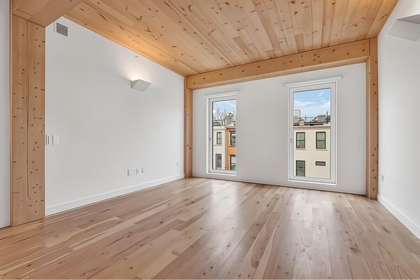 Empty room, Interior, Wooden Beams, Wooden Ceilings, Wood Texture Flooring
