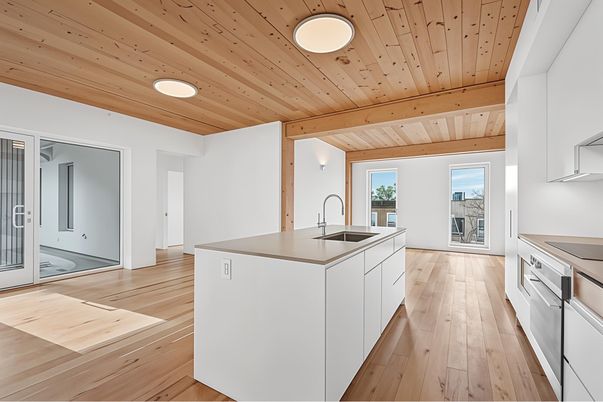Interior, Kitchen, Recessed Lighting, Wooden Beams, Wooden Ceilings, Wood Texture Flooring