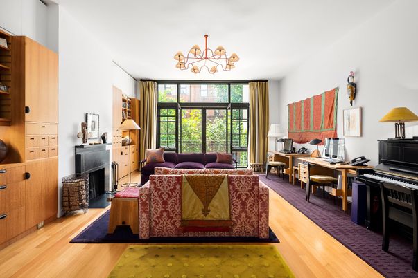 Chandelier, Fireplace, Home Office, Interior, Living room, Wood Texture Flooring