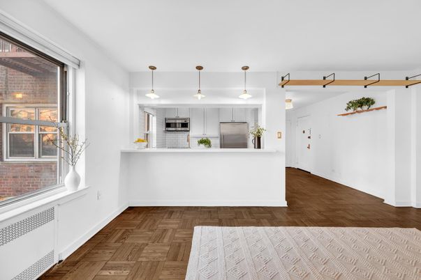 Interior, Kitchen, Pendant Lights, Stainless Steel Appliances, Wood Texture Flooring