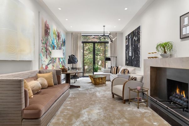 Fireplace, Interior, Living room, Pendant Lights, Recessed Lighting