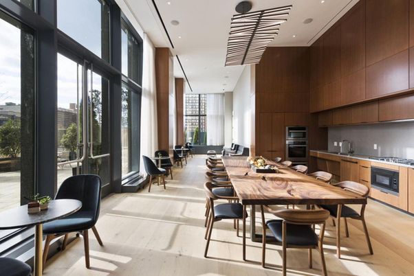 Dining room, Interior, Kitchen, Recessed Lighting, Stainless Steel Appliances, Wood Texture Flooring