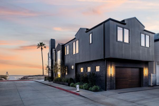 Attached, Exterior, Facade, Brick Facade, Modern