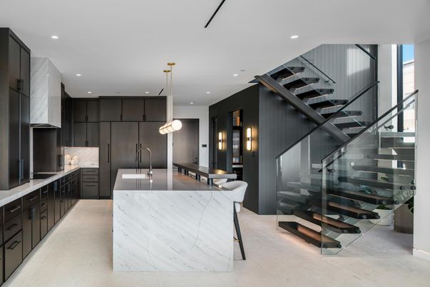 Interior, Kitchen, Pendant Lights, Recessed Lighting, Stainless Steel Appliances