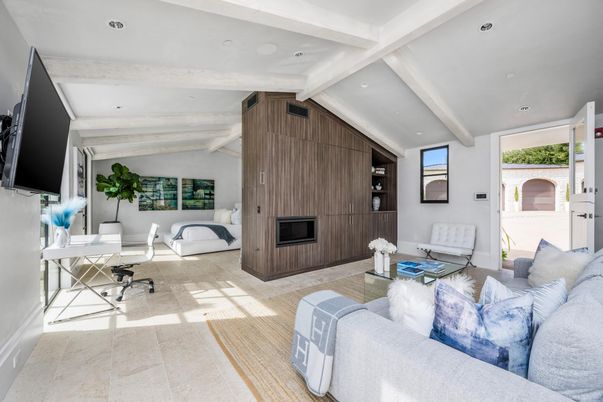 Fireplace, Home Office, Interior, Living room, Recessed Lighting