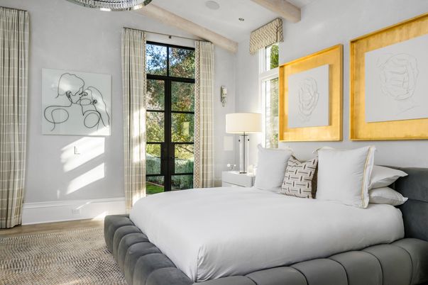 Bedroom, Interior, Recessed Lighting, Wooden Beams