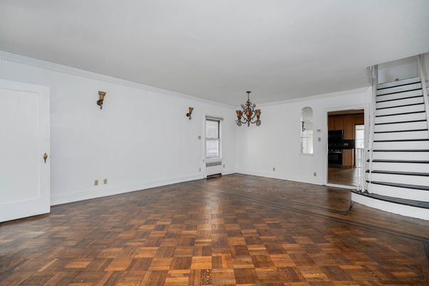 Chandelier, Empty room, Interior, Wood Texture Flooring