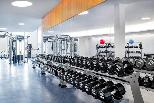 Fitness Equipment, Gym, Interior, Recessed Lighting