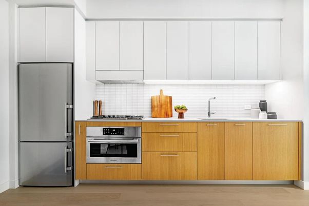 Interior, Kitchen, Stainless Steel Appliances, Wood Texture Flooring
