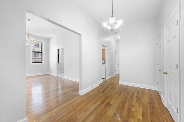 Chandelier, Empty room, Interior, Pendant Lights, Wood Texture Flooring