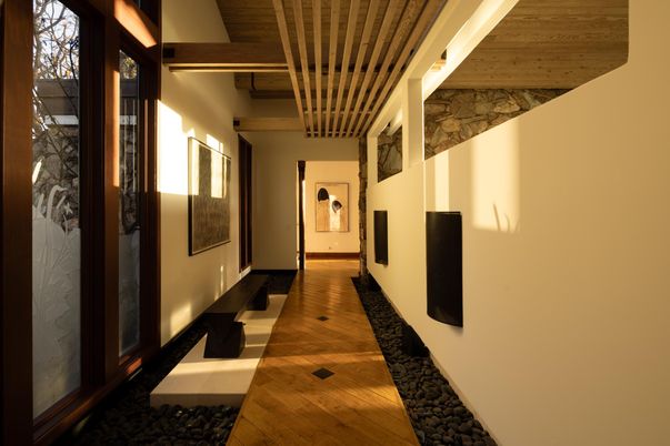 Interior, Stone Walls, Wooden Ceilings, Wood Texture Flooring