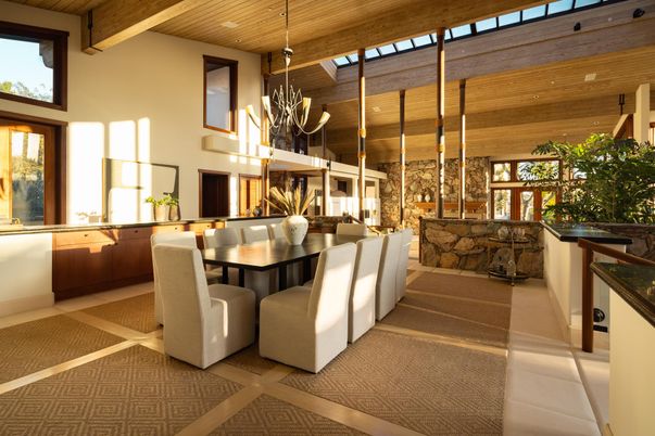 Dining room, Interior, Pendant Lights, Wooden Beams, Wooden Ceilings