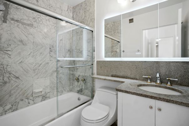 Bathroom, Glass Shower, Interior, Marble Walls