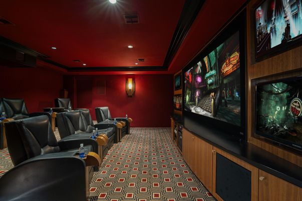 Home Theatre Room, Interior, Projection Screen, Recessed Lighting, Theatre Room