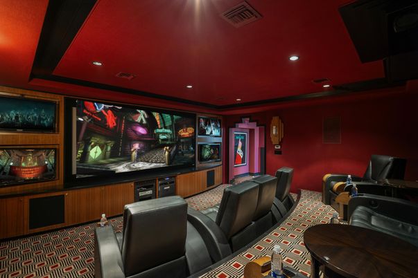 Home Theatre Room, Interior, Projection Screen, Recessed Lighting, Theatre Room