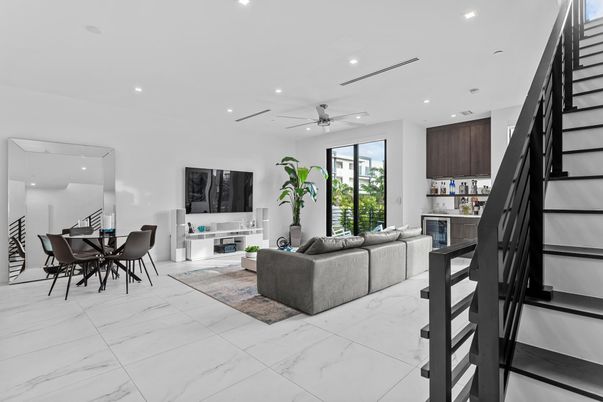 Dining room, Interior, Living room, Marble, Recessed Lighting