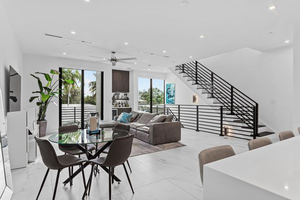Dining room, Interior, Living room, Marble, Recessed Lighting