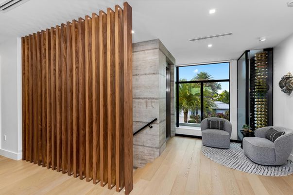 Interior, Recessed Lighting, Wine Storage, Wood Texture Flooring