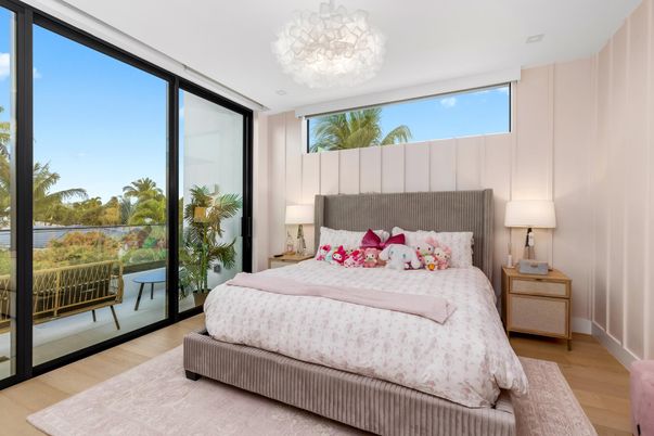 Bedroom, Chandelier, Interior, Pendant Lights, Wood Texture Flooring