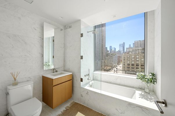 Bathroom, Glass Shower, Interior, Marble Walls