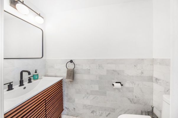 Bathroom, Glass Shower, Interior, Marble Walls