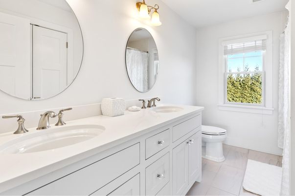 Bathroom, Dual Sink Vanities, Interior, Wood Texture Flooring