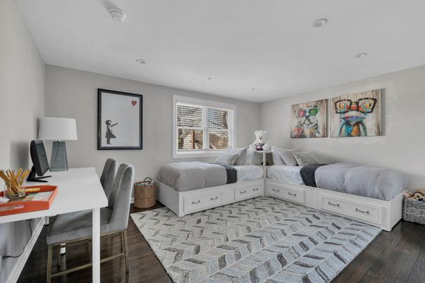 Bedroom, Home Office, Interior, Recessed Lighting, Wood Texture Flooring