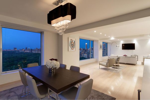 Chandelier, Dining room, Interior, Living room, Recessed Lighting, Wood Texture Flooring