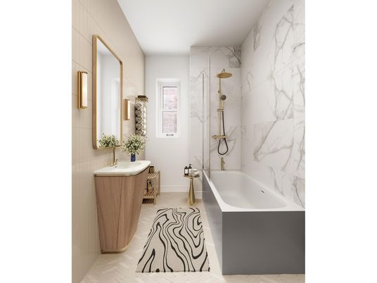 Bathroom, Free Standing Baths, Interior, Marble, Marble Walls